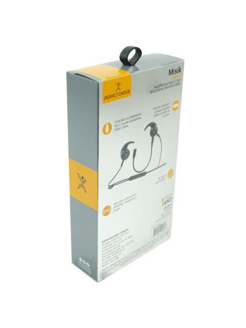 PERFECT CHOICE AUDIFONOS INTRAURICULARES CON MICROFONO MIZIK ALAMBRICO USB-C NEGRO
