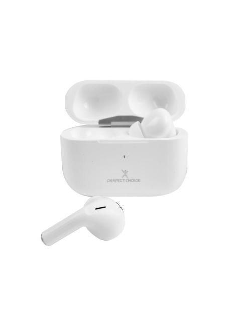 PERFECT CHOICE AUDIFONOS INTRAURICULARES CON MICROFONO PC-117193 INALAMBRICO BLUETOOTH BLANCO