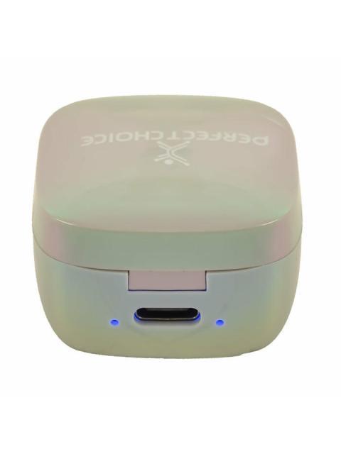 PERFECT CHOICE AUDIFONOS INTRAURICULARES CON MICROFONO TWS MINI PEARL INALAMBRICO BLUETOOTH USB-C GRIS