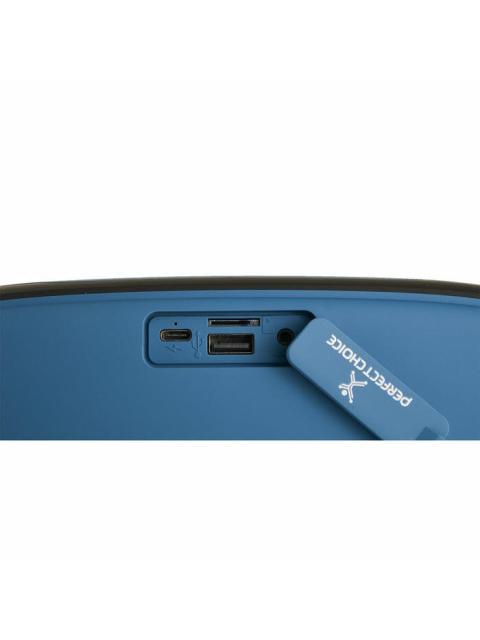 PERFECT CHOICE BOCINA PORTATIL OUTDOORS LITE BLUETOOTH INALAMBRICO 16W RMS USB-C NEGRO-AZUL - INCLUYE MICROFONO