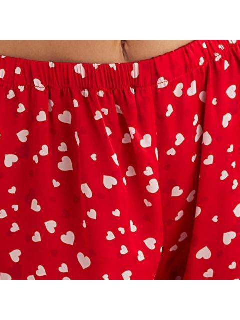 PIJAMA CAMISA Y SHORT ROJO LOVE TO LOUNGE
