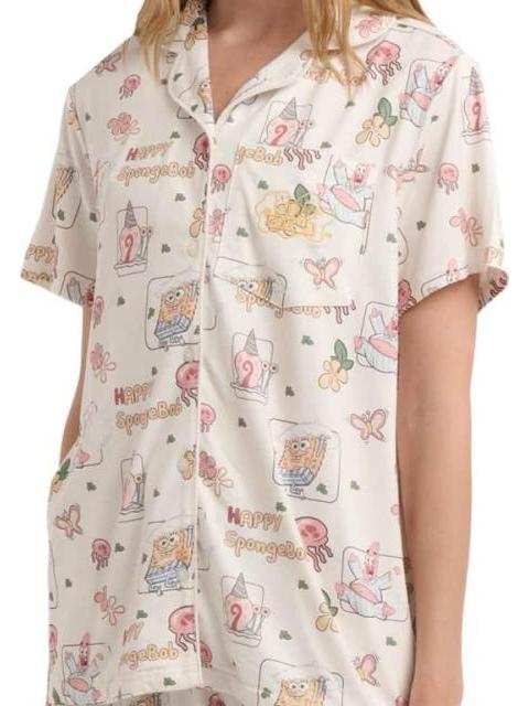 PIJAMA DAMA DAMA MARFIL BOB ESPONJA