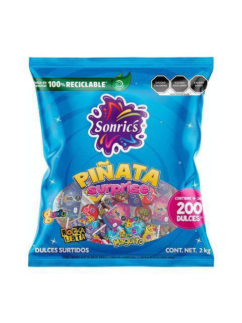 PINATA SURPRICE SONRICS DULCES SURTIDOS BOLSA 2.27 KILO