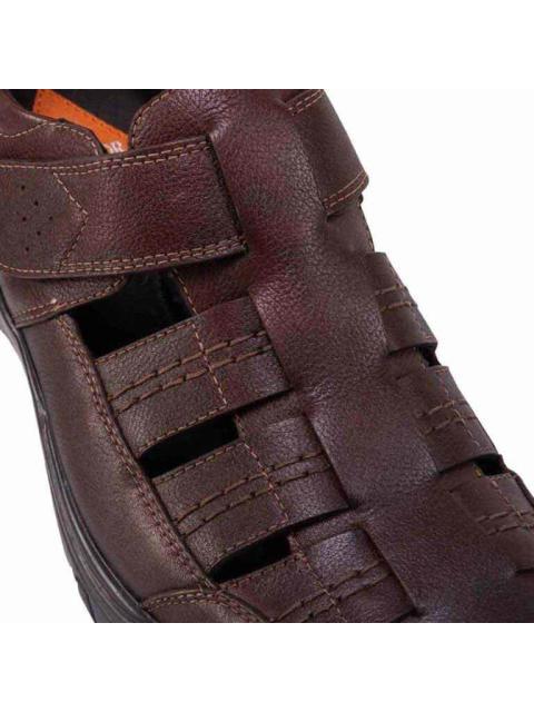 SANDALIA CASUAL AJUSTE CON VELCRO CAFE CALZADO PAZSTOR