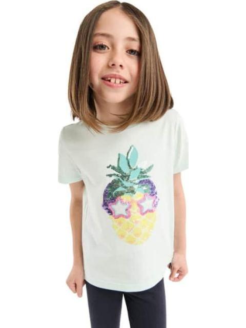 PLAYERA APLICACIONES AZUL MENTA HOLLY LAND KIDS