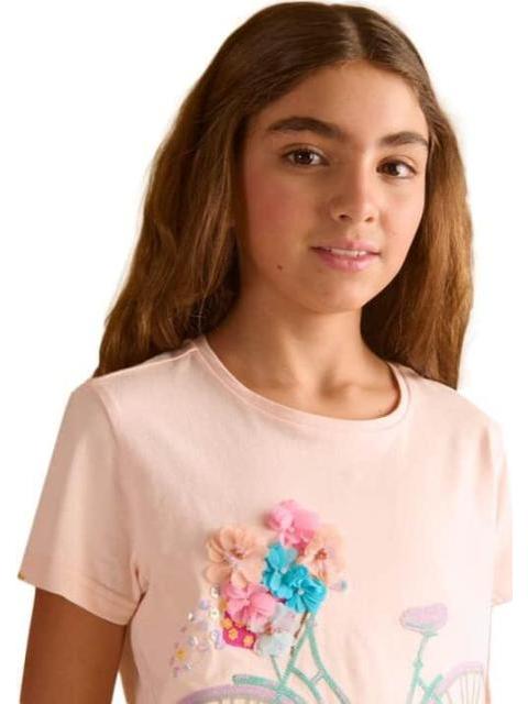 PLAYERA APLICACIONES CORAL HOLLY LAND KIDS