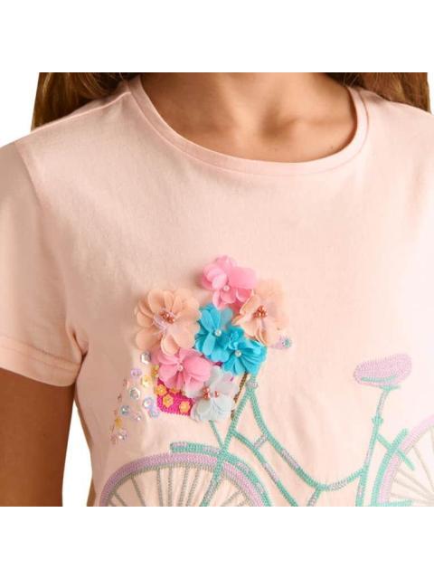 PLAYERA APLICACIONES CORAL HOLLY LAND KIDS
