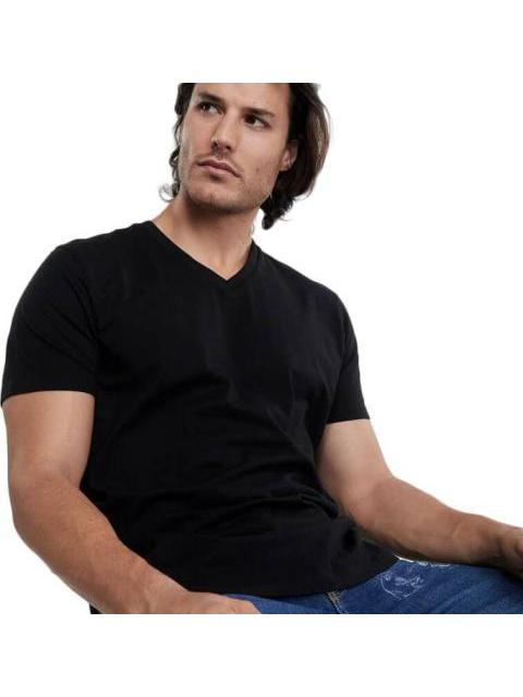 PLAYERA CUELLO V NEGRO NEXT CO