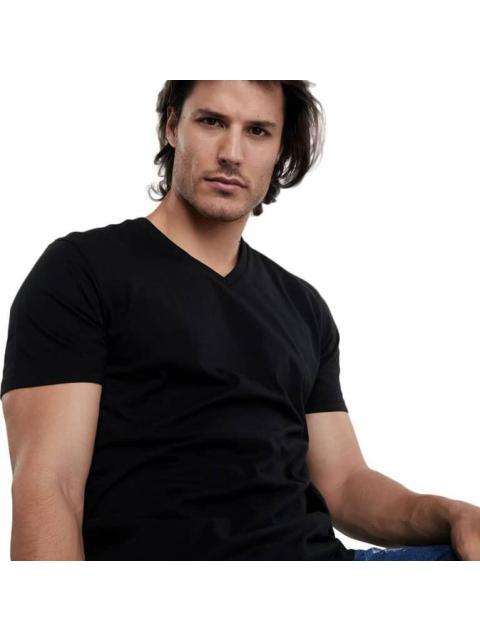 PLAYERA CUELLO V NEGRO NEXT CO