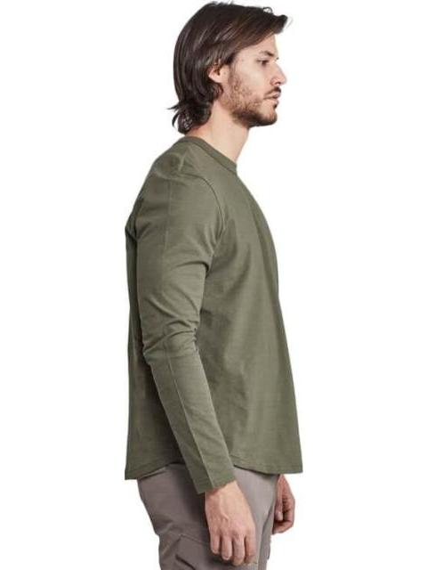 PLAYERA BASICA MANGA LARGA CUELLO REDONDO VERDE OLIVO NEXT CO