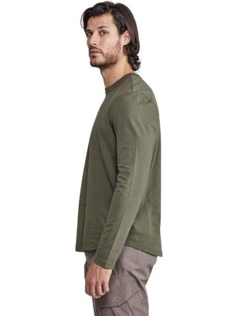 PLAYERA BASICA MANGA LARGA CUELLO REDONDO VERDE OLIVO NEXT CO