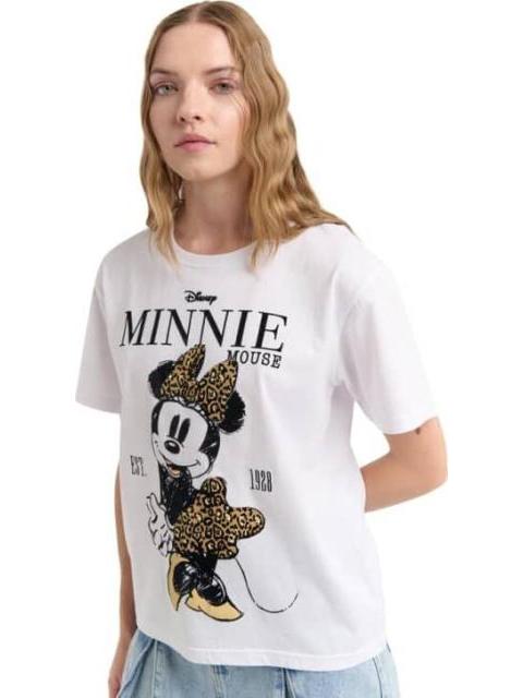PLAYERA DAMA BLANCO MINNIE MOUSE