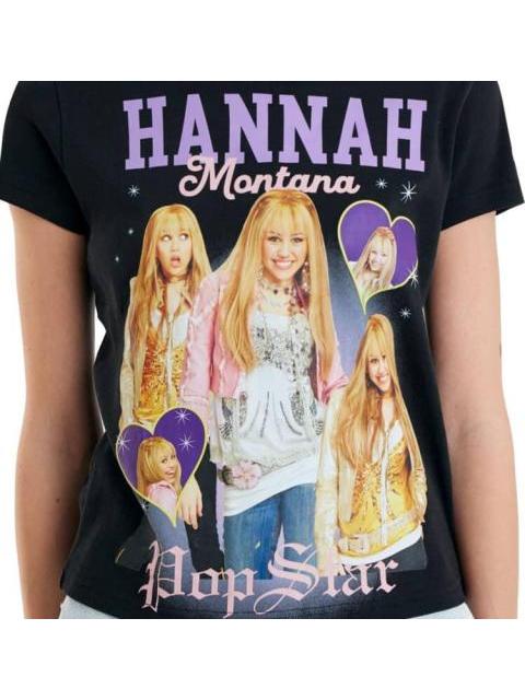 PLAYERA DAMA NEGRO HANNAH MONTANA