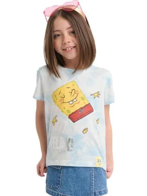 PLAYERA ESTAMPADA APLICACIONES AZUL BOB ESPONJA