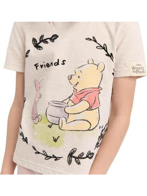 PLAYERA ESTAMPADA APLICACIONES BEIGE WINNIE THE POOH