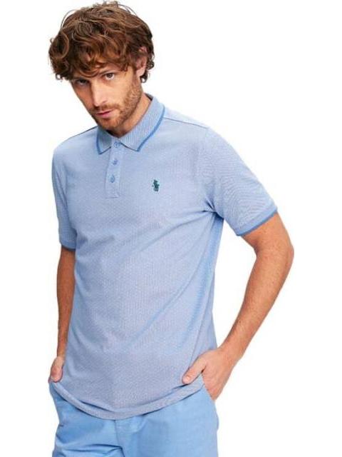 PLAYERA ESTAMPADA AZUL HPC POLO