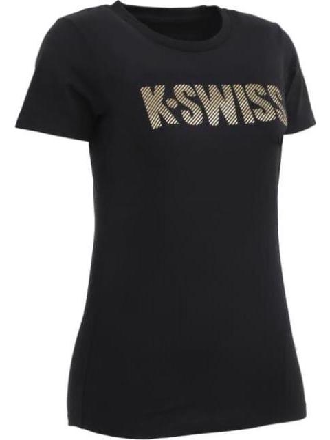 PLAYERA ESTAMPADA MANGA CORTA NEGRO K-SWISS