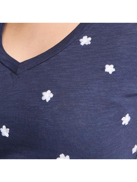 PLAYERA FLORES AZUL MARINO HOLLY LAND