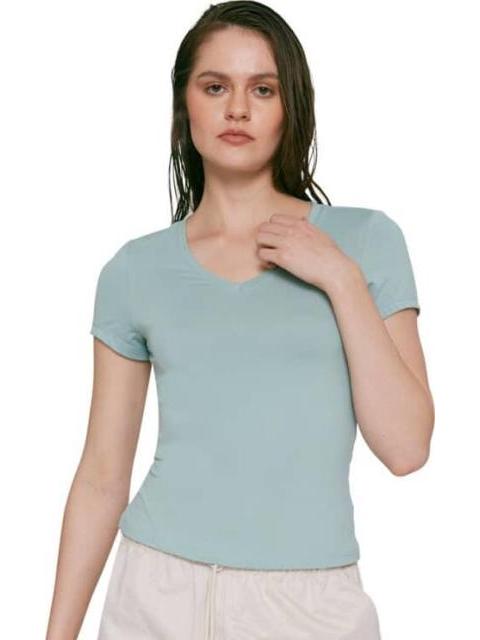 PLAYERA MANGA CORTA AZUL MENTA HOLLY LAND