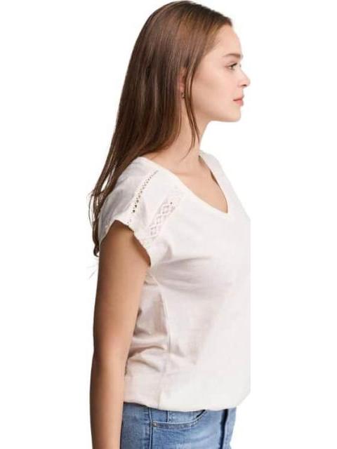PLAYERA MANGA CORTA MARFIL HOLLY LAND