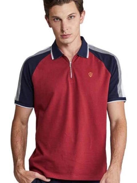 PLAYERA POLO MANGA RANGLAN VINO D.E.E.P SELECTION