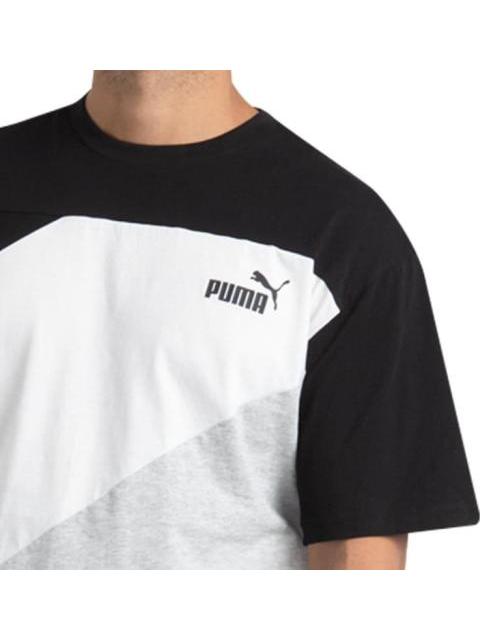 PLAYERA PUMA POWER COLORBLOCK TEE BLANCO/NEGRO PUMA