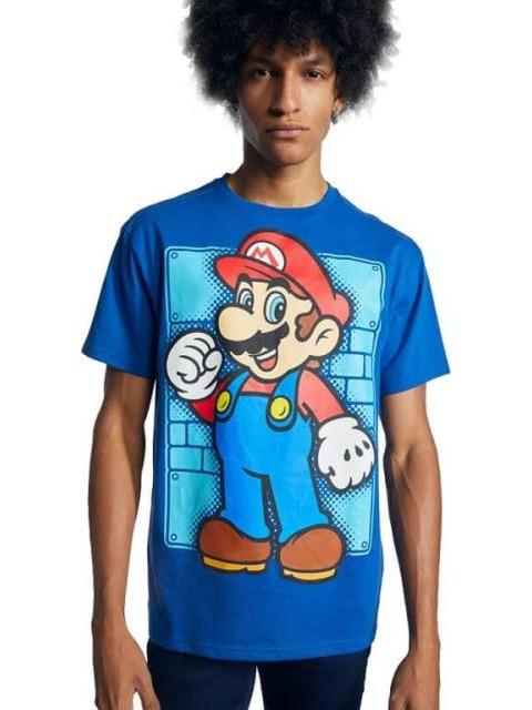 PLAYERA SUPER MARIO BROS AZUL REY