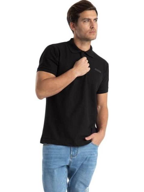 PLAYERA TIPO POLO NEGRO CATERPILLAR