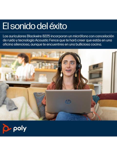 POLY AUDIFONOS BLACKWIRE 8225 ALAMBRICO USB