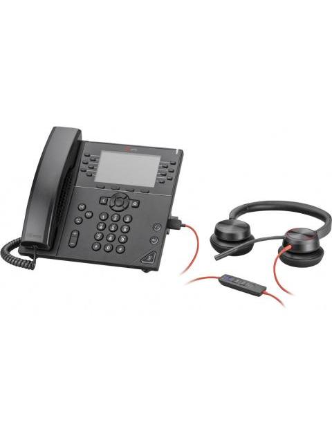 POLY AUDIFONOS CON MICROFONO BLACKWIRE 8225 ALAMBRICO 2.19 METROS NEGRO