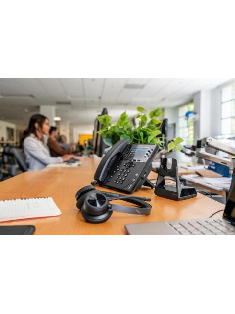 POLY AUDIFONOS CON MICROFONO VOYAGER 4320 MS CON BASE BLUETOOTH INALAMBRICO NEGRO