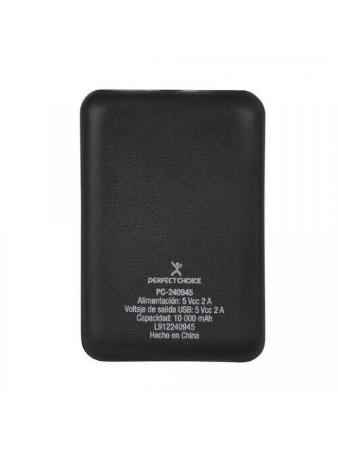 CARGADOR PORTATIL PERFECT CHOICE POWER BANK COMPACTO 10.000MAH NEGRO