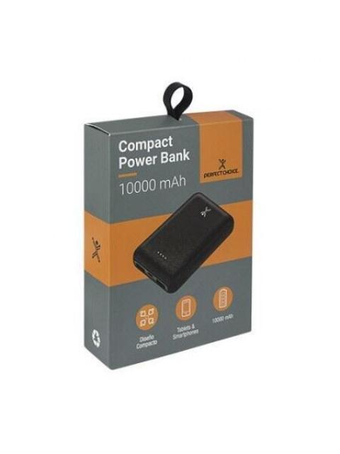 CARGADOR PORTATIL PERFECT CHOICE POWER BANK COMPACTO 10.000MAH NEGRO