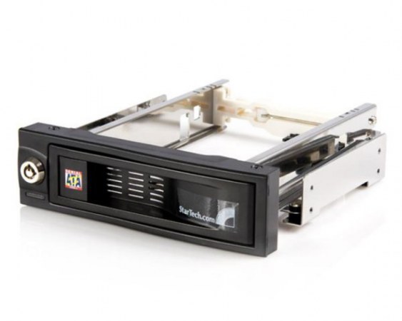 STARTECH  HSB100SATBK RACK MOVIL DE ALUMINIO DE 5.25 PARA UN DISCO DURO HDD SATA DE 3.5 SIN BANDEJA - HOT SWAP