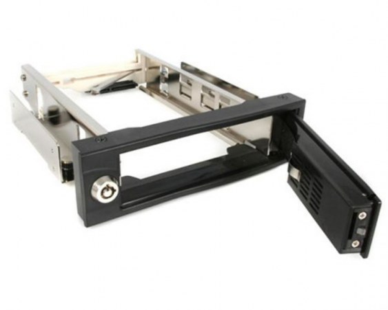 STARTECH  HSB100SATBK RACK MOVIL DE ALUMINIO DE 5.25 PARA UN DISCO DURO HDD SATA DE 3.5 SIN BANDEJA - HOT SWAP