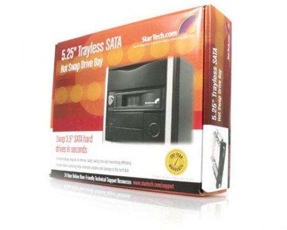 STARTECH  HSB100SATBK RACK MOVIL DE ALUMINIO DE 5.25 PARA UN DISCO DURO HDD SATA DE 3.5 SIN BANDEJA - HOT SWAP