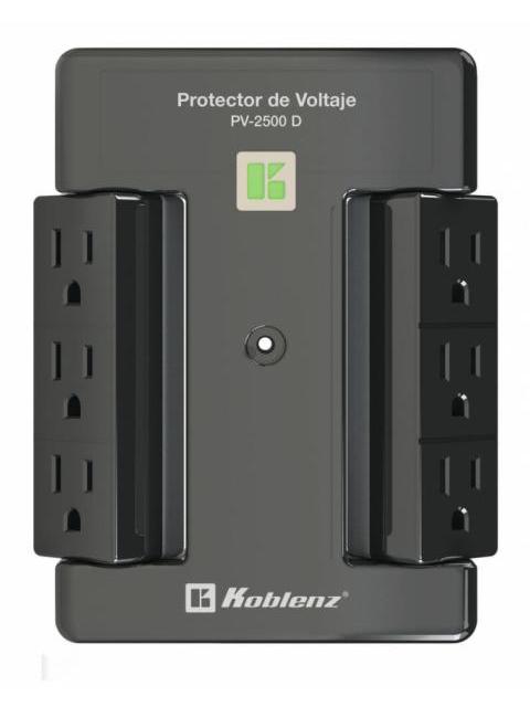 REGULADOR PROTECTOR DE VOLTAJE KOBLENZ PV-2500 D 2000W 2500VA 6 SALIDAS