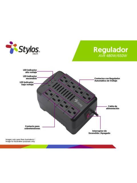 REGULADOR STYLOS 650W AVR. STTR650B.