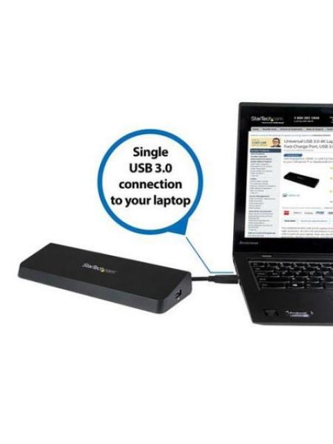 STARTECH  DOCKING STATION UNIVERSAL DISPLAYPORT HDMI 4K 4X USB 3.0 NEGRO
