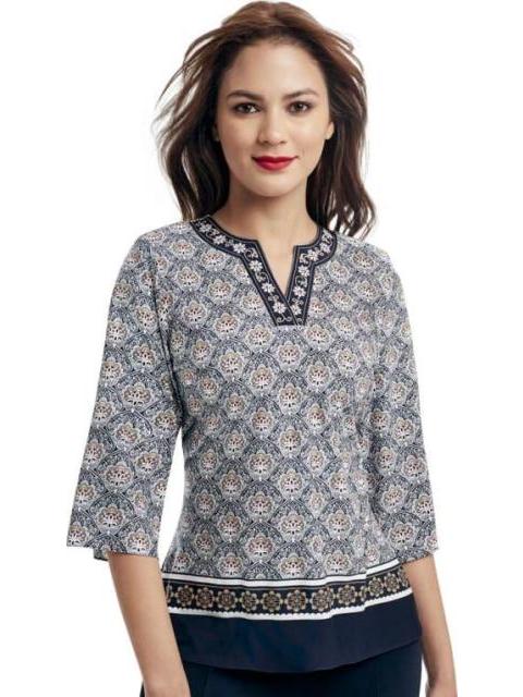 ROPA CASUAL BLUSA PALOMA CARMIN 7666 AZUL MARINO