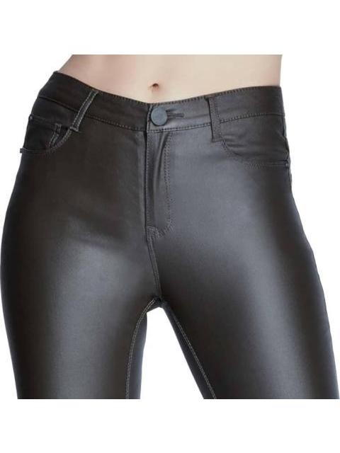PANTALON CINTURA ALTA EFECTO PIEL NEGRO ATMOSPHERE DNM