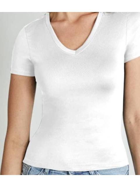PLAYERA CUELLO V BLANCO HOLLY LAND