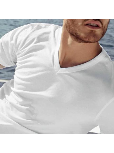 PLAYERA CUELLO V BLANCO NEXT CO
