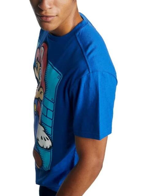 PLAYERA SUPER MARIO BROS AZUL REY