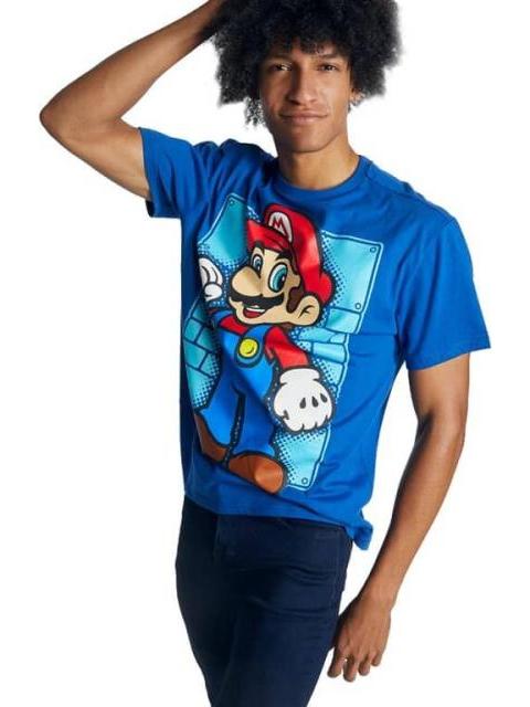 PLAYERA SUPER MARIO BROS AZUL REY