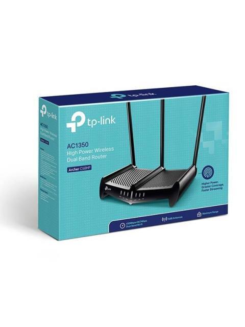 ROUTER INALAMBRICO DUAL BAND SIMULTANEA AC1350 (ARCHER C58HP) 450 MBPS EN 2.4GHZ Y 867 MBS EN 5GHZ CUENTA CON (4) LAN 10-100 MBPS (1) WAN 10-100 MBS