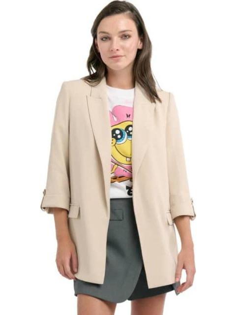 SACO LISO MANGA ELEVADORES BEIGE HOLLY LAND