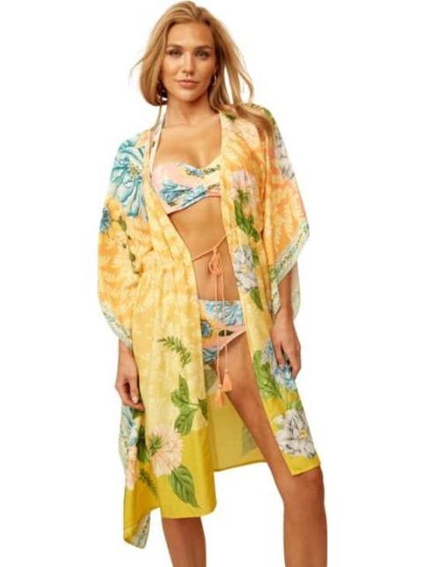 SALIDA DE PLAYA ESTAMPADO FLORAL AMARILLO HOLLY LAND