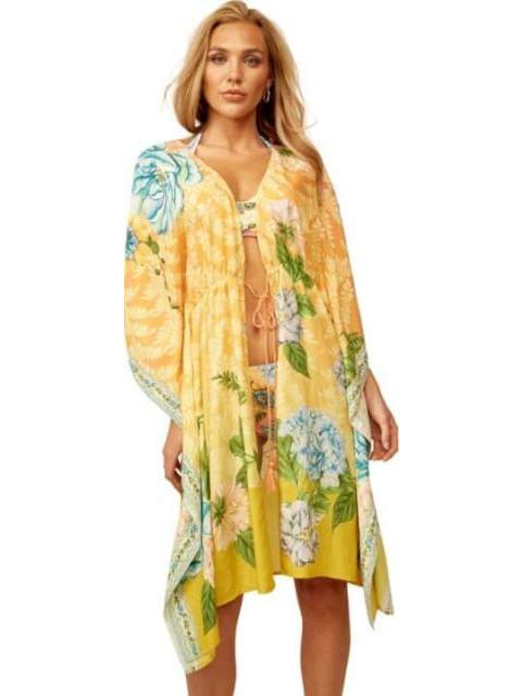 SALIDA DE PLAYA ESTAMPADO FLORAL AMARILLO HOLLY LAND