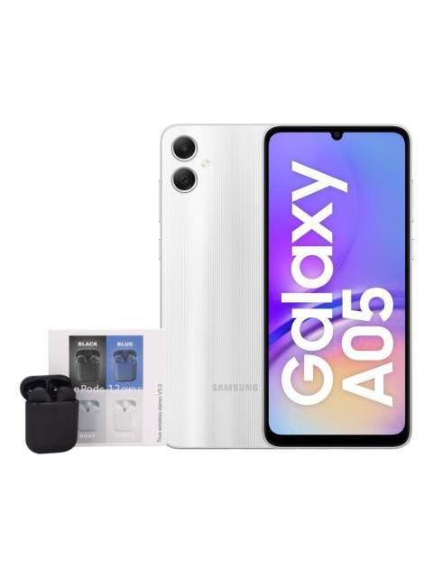SAMSUNG GALAXY A05 DUAL 128GB 4RAM SILVER + AIR PODS GENERICOS